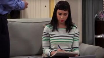 J.Crew Striped Boatneck T-shirt in Marine Jade Mint worn by Mandy Baxter (Molly McCook) in Last Man Standing (S06E18)