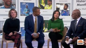 Eliza J Faux Pearl Embellished Mock Neck Sweater worn by Dylan Dreyer on Today