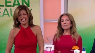 Julia Jordan Halter Neck Jumpsuit in Red worn by Hoda Kotb on Today
