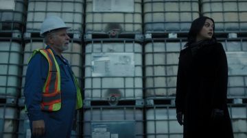 The long black coat by Veronica Lodge (Camila Mendes) in Riverdale S03E11