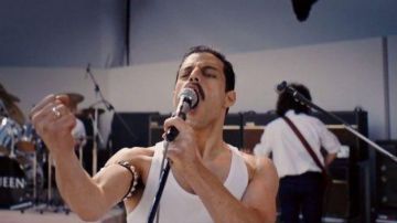 The bracelet with spikes worn on the arm by Freddie Mercury (Rami Malek) in Bohemian Rhapsody