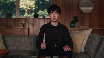 La chemise à carreaux de James (Alex Lawther) dans The end of the fucking world S01E01