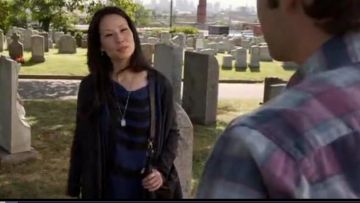 All Saints Reptile bag worn by Dr. Joan Watson (Lucy Liu) in Elementary (S02E02)