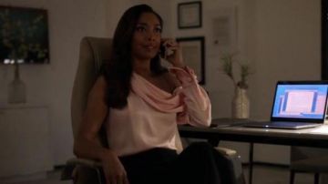 Monse One-Shoulder Long-Sleeve Draped Top worn by Jessica Pearson (Gina Torres) in Suits (S07E12)