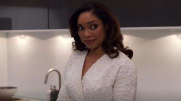 Balenciaga Fil coupé cotton-blend jacket worn by Jessica Pearson (Gina Torres) in Suits (S06E02)