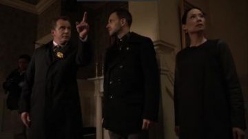 Vince Double Face Manteau en Laine avec Manches en Cuir portés par le Dr Joan Watson (Lucy Liu) dans le Primaire (S02E12)