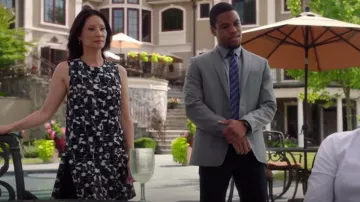 Proenza Schouler Cloud Printed Silk Dress worn by Dr. Joan Watson (Lucy Liu) in Elementary (S03E01)