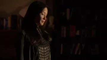 Helmut Lang Fractal Leather Mini Dress worn by Dr. Joan Watson (Lucy Liu) in Elementary (S02E14)