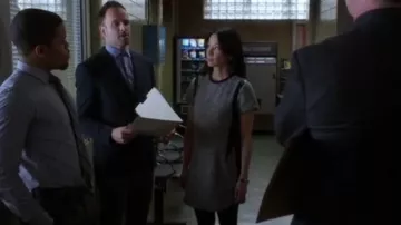 Shakuhachi Tweed Shift Dress worn by Dr. Joan Watson (Lucy Liu) in Elementary (S02E14)