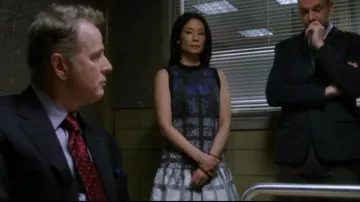 Tibi Lace Plaid Ombre Dress worn by Dr. Joan Watson (Lucy Liu) in Elementary (S02E18)