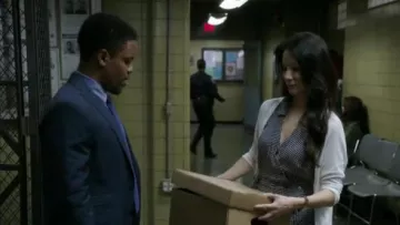 Anthropologie Askew Shirtdress in Black Gingham worn by Dr. Joan Watson (Lucy Liu) in Elementary (S04E01)