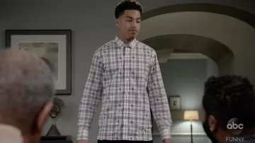 Burberry Edward Check Woven Button-Down Shirt worn by Andre Johnson, Jr. (Marcus Scribner) in black-ish (S05E12)