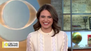 Chloé Dentelle Médaillon Chandail porté par Bianna Golodryga sur CBS Ce Matin