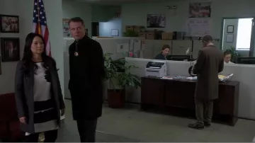 Zara  Printed Dress worn by Dr. Joan Watson (Lucy Liu) in Elementary (S03E16)