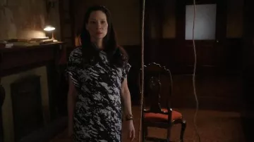 Malene Birger Aselloi Printed Silk Dress worn by Dr. Joan Watson (Lucy Liu) in Elementary (S03E16)