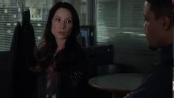All Saints  Woosh T-Shirt worn by Dr. Joan Watson (Lucy Liu) in Elementary (S03E16)