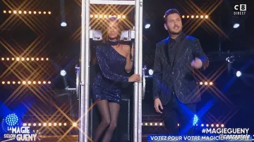 El vestido de lentejuelas azules que lució Francesca Antoniotti en Touche pas à mon poste