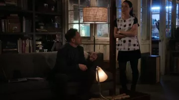 Zara  Mixed Fabric Top worn by Dr. Joan Watson (Lucy Liu) in Elementary (S03E19)