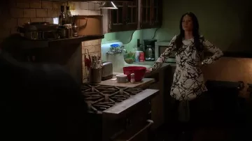 A.L.C. Brushstroke Print Layered Dress worn by Dr. Joan Watson (Lucy Liu) in Elementary (S03E24)