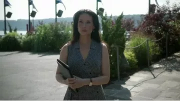 Ask Anthropologie  ew Shirtdress in Black Gingham worn by Dr. Joan Watson (Lucy Liu) in Elementary (S04E01)