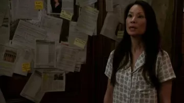 Splendid  Classic PJ Set in Vintage Pineapple worn by Dr. Joan Watson (Lucy Liu) in Elementary (S04E01)