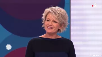 Suéter de cachemira de Sophie Davant en el programa C'est au del 15/02/2019