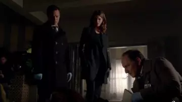 Belstaff Paxford Leather Coat worn by Kate Beckett (Stana Katic) in Castle (S07E11)