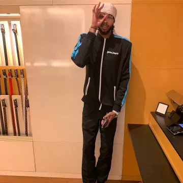 Palm Angels logo track pants worn by Brandon Ingram on the Instagram account @1ngram4