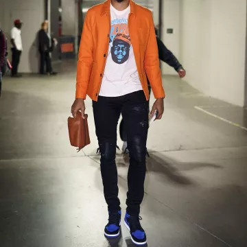 Les Sneakers Air Jordan 1 Retro High Og "royal 2017 Libération" porté par Tobias Harris sur l'Instagram account @tobiasharris