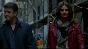 IRO Han Veste en Cuir portés par Kate Beckett (Stana Katic) dans le Château (S07E19)