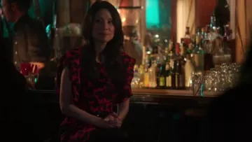 Saint Laurent  Fluttering Silk Heart-Print Dress worn by Dr. Joan Watson (Lucy Liu) in Elementary (S04E21)