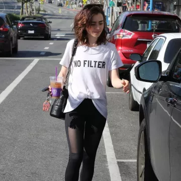 No Filter T-Shirt worn by Lily Collins on Instagram
