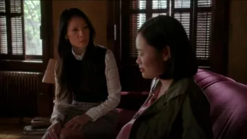 Carven  Checked Wool Blend Mini Skirt worn by Dr. Joan Watson (Lucy Liu) in Elementary (S06E08)