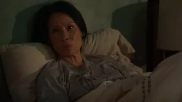 Rag & Bone  Palm Embroidered Linen Tee worn by Dr. Joan Watson (Lucy Liu) in Elementary (S06E09)