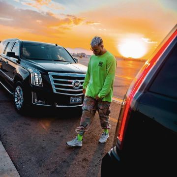 The t-shirt long sleeve neon green Pardon My French worn by DJ Snake on his account Instagram @djsnake