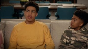 Vision Street Wear at Topman Embossed Super Sweatshirt worn by Andre Johnson, Jr. (Marcus Scribner) in black-ish (S05E14)