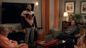 Gucci Vérifier la Laine Pantalon porté par Andre "Dre' Johnson (Anthony Anderson) black-ish (S05E14)