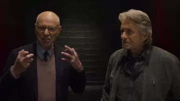Grey Leather Jacket worn by Sandy Kominsky (Michael Douglas) as seen in The Kominsky Method S01E02