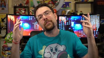 The t-shirt Kirby Player of the attic in his YouTube video Game in bulk - Jurassic Park Rampage Edition