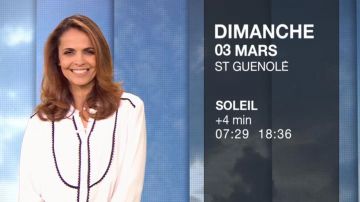 La Chemise brodée col rond de Cali Morales dans Météo (m6) du 02/03/2019