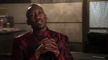 La veste col capitaine portée par Ali Mahershala aka Vector dans Alita : Battle Angel sur le tournage du film