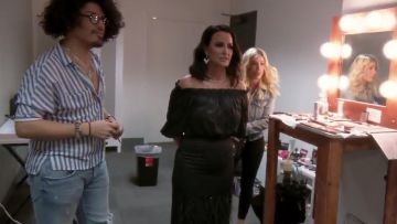 Saloni  Feather-Detailed Off Shoulder Dress worn by Herself (Kyle Richards) in The Real Housewives of Beverly Hills (S08E19)