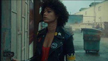 Alice + Olivia Cody Brodé Et Imprimé en Cuir Moto Veste portée par les Shadowhunters (S02E16)