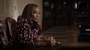 Diane von Furstenberg Chrissie Shirtdress worn by Daisy Grant (Patina Miller) in Madam Secretary (S03E15)