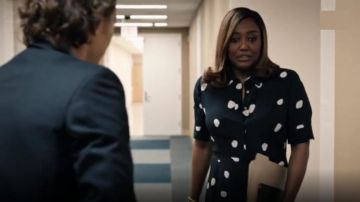 LK Bennett Pernila Polka Dot Silk Shirtdress worn by Daisy Grant (Patina Miller) in Madam Secretary (S03E21)