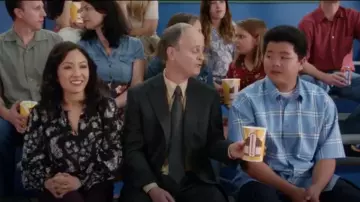 Rebecca Taylor Jewel-Neck Floral-Print Blouse worn by Jessica Huang (Constance Wu) in Fresh Off the Boat (S05E15)