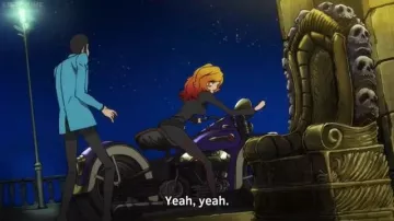 Harley Davidson motorcycle driven by Fujiko Mine in Lupin the Third: Daisuke Jigen's Gravestone