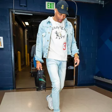 Sneakers Converse Run Star Hike JW Anderson worn by Russell Westbrook on the Instagram account @leaguefits