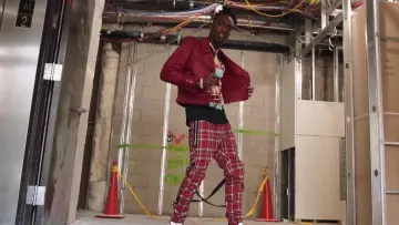 Dsquared2 ‎Medium Check Bondage Pants in‎ ‎Red worn by YNW Melly in his Blue Balenciagas Music Video