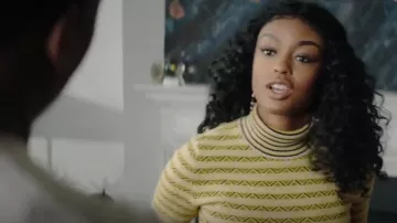 Suéter de cuello de tortuga Jacquard de mezcla de lana Carven usado por Dios me hizo amigo (S01E13)